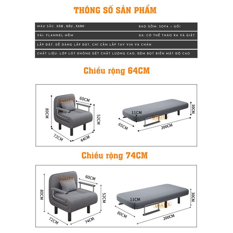 kích thước giường ngủ dakita