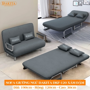 Giường Ngủ Thành Ghế DAKITA DKF-120 Xám Đậm [Rộng 120cm Có 7 Màu Vải]