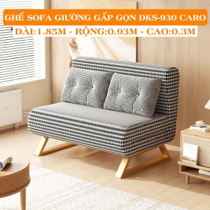 Ghế Sofa Giường Đa Năng DAKITA DKS-930 Caro. [Chất Liệu Vải Nhung - Khung Thép Chịu Tải 400kg]