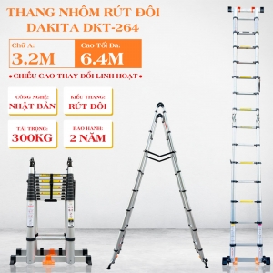 Thang Rút Đôi Chữ A DAKITA DKT-264 [Chữ A: 3.2m Duỗi 6.4m] 
