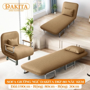 Giường Ngủ Thành Ghế DAKITA DKF-80 Nâu Kem [Rộng 80cm Có 7 Màu Vải]
