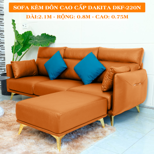 Sofa Kèm Đôn Cao Cấp DAKITA DKF-220 - Màu Nâu