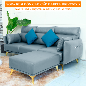 Sofa Kèm Đôn Cao Cấp DAKITA DKF-220 - Màu Xám Đậm