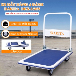 Xe Đẩy Hàng 4 Bánh DAKITA DKX-150N Tải 150Kg [SÀN SẮT SIÊU BỀN]