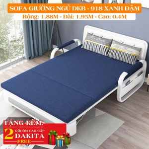 Ghế Sofa Giường DAKITA DKB-918 Có hộc tủ - Xanh Đậm [Dài: 1.95m  Rộng: 1.88m]
