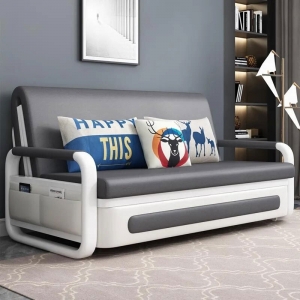 Ghế Sofa Giường DAKITA DKB-912 Có hộc tủ - Da Đen [Dài: 1.95m  Rộng: 1.28m]