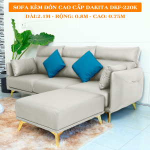Sofa Kèm Đôn Cao Cấp DAKITA DKF-220 - Màu Kem