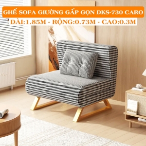 Ghế Sofa Giường Đa Năng DAKITA DKS-730 Caro. [Chất Liệu Vải Nhung - Khung Thép Chịu Tải 400kg]