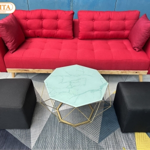 Sofa Băng Cao Cấp Xuất Khẩu DKF-3500 MÀU ĐỎ