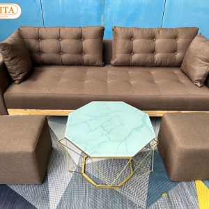 Sofa Băng Cao Cấp Xuất Khẩu DKF-3500 MÀU NÂU