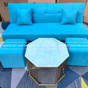 [VẢI MỀM MỊN MÁT] SOFA BED DAKITA MÀU XANH THIÊN THANH [HÀNG ĐỘC QUYỀN]