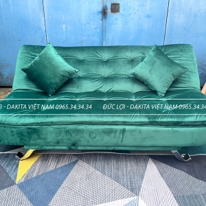 SOFA BED + GIƯỜNG ĐA NĂNG DAKITA  MÀU XANH LÁ VẢI NHUNG DKF-120 [CAO CẤP + SANG TRỌNG]