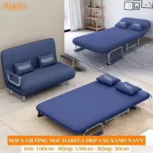 Giường Ngủ Thành Ghế DAKITA DKF-150 Xanh NaVy [Rộng 150cm Có 7 Màu Vải]