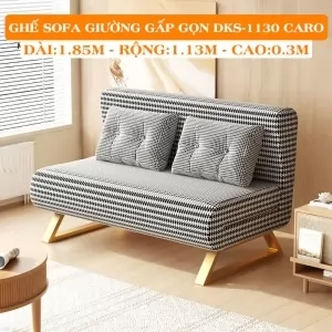 Ghế Sofa Giường Đa Năng DAKITA DKS-1130 Caro. [Chất Liệu Vải Nhung - Khung Thép Chịu Tải 400kg]