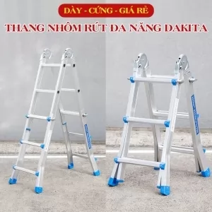 Thang Nhôm Rút Trượt Chữ A DAKITA [Dày Cứng Giá Rẻ]