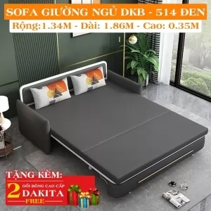  Ghế Sofa Giường DAKITA DKB-514 Đen Có hộc tủ - Vải PU- Giường Ngủ Thông Minh Gấp Thành Sofa [ĐEP + SANG]