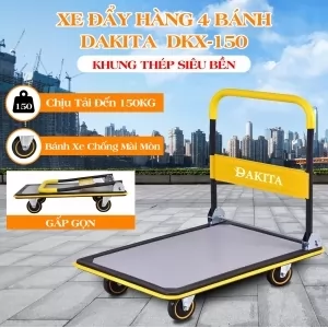 Xe Đẩy Hàng 4 Bánh DAKITA DKX-150 Tải 150Kg [XẾP GỌN DỄ DÀNG]