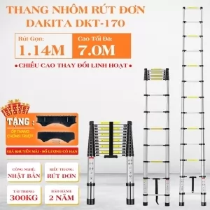 Thang Nhôm Rút Đơn DAKITA DKT-170 [Cao tối đa 7.0m]