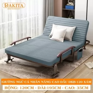 Giường Nệm Đa Năng DAKITA DKB-120 XÁM (120cm) [CAO ĐẦU TỰA LƯNG]