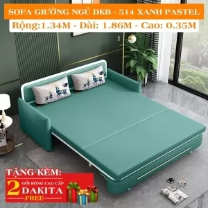  Ghế Sofa Giường DAKITA DKB-514 Xanh Pastel Có hộc tủ - Vải PU- Giường Ngủ Thông Minh Gấp Thành Sofa [ĐEP + SANG]