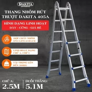 Thang Nhôm Rút Trượt Chữ A DAKITA DKT- 406A