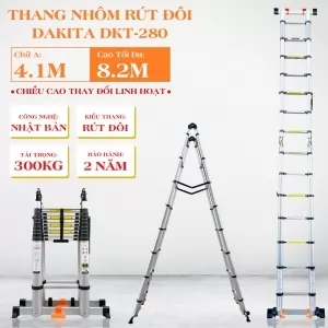 Thang Rút Đôi Chữ A DAKITA DKT-280 [Chữ A: 4.1m Duỗi 8.2m] 