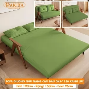 Giường Ngủ Thành Ghế DAKITA DKS-1150 - Màu Xanh Lục - Giường Ngủ Có Nệm Xếp Gọn Đa Năng (Rộng 150cm) 
