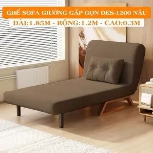 Ghế Sofa Giường Đa Năng DAKITA DKS-1200 Nâu. [Chất Liệu Vải Nhung - Khung Thép Chịu Tải 400kg]