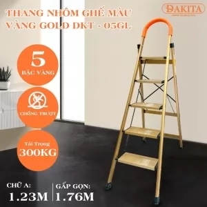 [SƠN TỈNH ĐIỆN 3 LỚP] Thang nhôm ghế DAKITA DKT-05GL – Chữ A 1.23m [NHẸ - DỄ XÀI]