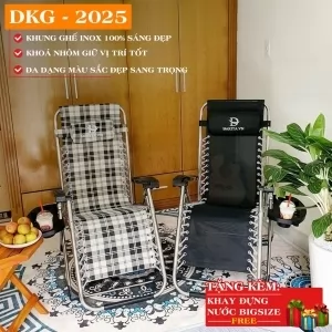 Ghế xếp thư giãn cao cấp khung Inox 100% DAKITA DKG-2025