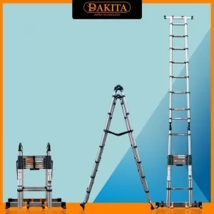 Thang Inox Rút Đôi Cao Cấp Có Bánh Xe DAKITA Model AI [CỨNG CÁP - AN TOÀN TUYỆT ĐỐI]