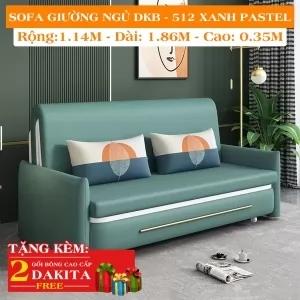  Ghế Sofa Giường DAKITA DKB-512 Xanh Pastel Có hộc tủ - Vải PU- Giường Ngủ Thông Minh Gấp Thành Sofa [ĐEP + SANG]