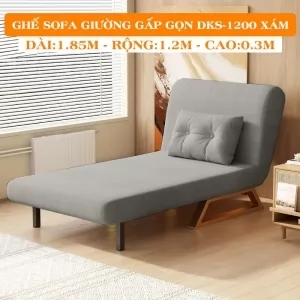 Ghế Sofa Giường Đa Năng DAKITA DKS-1200 Xám. [Chất Liệu Vải Nhung - Khung Thép Chịu Tải 400kg]