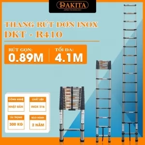 Thang Inox Rút Đơn DAKITA R-410 (4.1M) [NHỎ GỌN - TẢI TRỌNG LỚN]