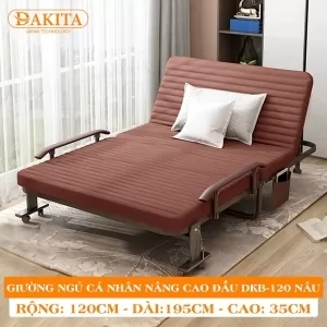 Giường Nệm Đa Năng DAKITA DKB-120 NÂU (120cm) [CAO ĐẦU TỰA LƯNG]