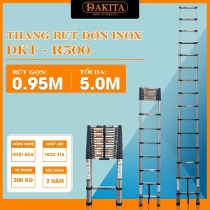 Thang Inox Rút Đơn DAKITA R-500 (5.0M)
