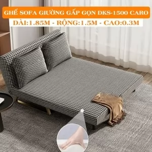 Ghế Sofa Giường Đa Năng DAKITA DKS-1500 Caro. [Chất Liệu Vải Nhung - Khung Thép Chịu Tải 400kg]
