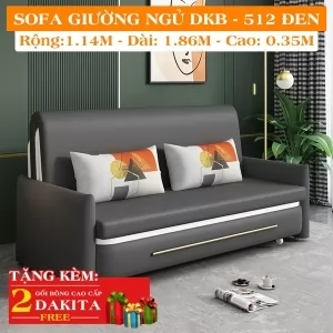  Ghế Sofa Giường DAKITA DKB-512 Đen Có hộc tủ - Vải PU- Giường Ngủ Thông Minh Gấp Thành Sofa [ĐEP + SANG]