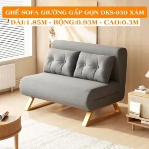 Ghế Sofa Giường Đa Năng DAKITA DKS-930 Xám. [Chất Liệu Vải Nhung - Khung Thép Chịu Tải 400kg]
