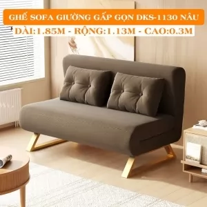 Ghế Sofa Giường Đa Năng DAKITA DKS-1130 Nâu. [Chất Liệu Vải Nhung - Khung Thép Chịu Tải 400kg]