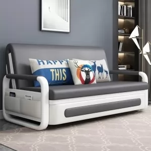 Ghế Sofa Giường DAKITA DKB-912 Có hộc tủ - Da Đen [Dài: 1.95m  Rộng: 1.28m]