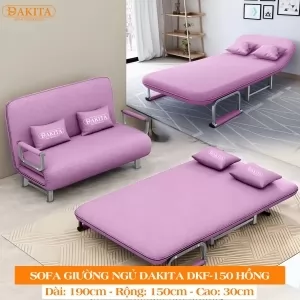 Giường Ngủ Thành Ghế DAKITA DKF-150 Hồng [Rộng 150cm Có 7 Màu Vải]