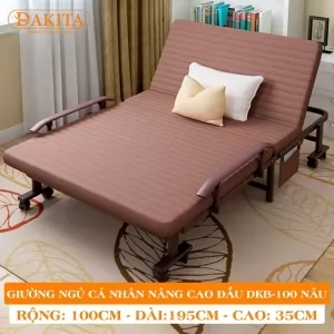 Giường Nệm Đa Năng DAKITA DKB-100 NÂU (100cm) [CAO ĐẦU TỰA LƯNG]