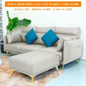 Sofa Kèm Đôn Cao Cấp DAKITA DKF-220 - Màu Kem