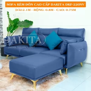 Sofa Kèm Đôn Cao Cấp DAKITA DKF-220 - Màu Xanh Đậm