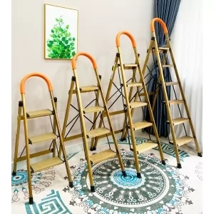 [Thang Ghế Cao Cấp Số 1 Việt Nam] Thang Nhôm Ghế Tay Vịn Bản To DAKITA GOLD, Khung Nhôm 100% Sơn Tĩnh Điện