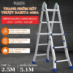 Thang Nhôm Rút Trượt Chữ A DAKITA DKT- 405A