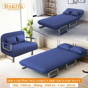 Ghế Sofa Kéo Thành Giường Ngủ DAKITA DKF- 100 Màu Xanh Navy [Rộng 1m Dài 1.9m]