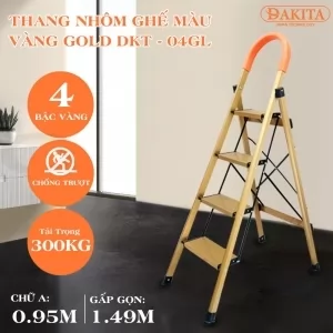[SƠN TỈNH ĐIỆN 3 LỚP] Thang nhôm ghế DAKITA DKT-04GL – Chữ A 0.95m [NHẸ - DỄ XÀI]