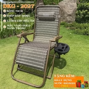 [RỘNG 70CM] Ghế Xếp Thư Giãn Cao Cấp DAKITA GOLD DKG-2027 [THÉP DÀY CHỖ NGỒI RỘNG]